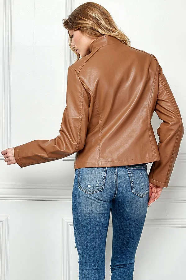 Faux Leather Slim  Moto Jacket | FINAL SALE