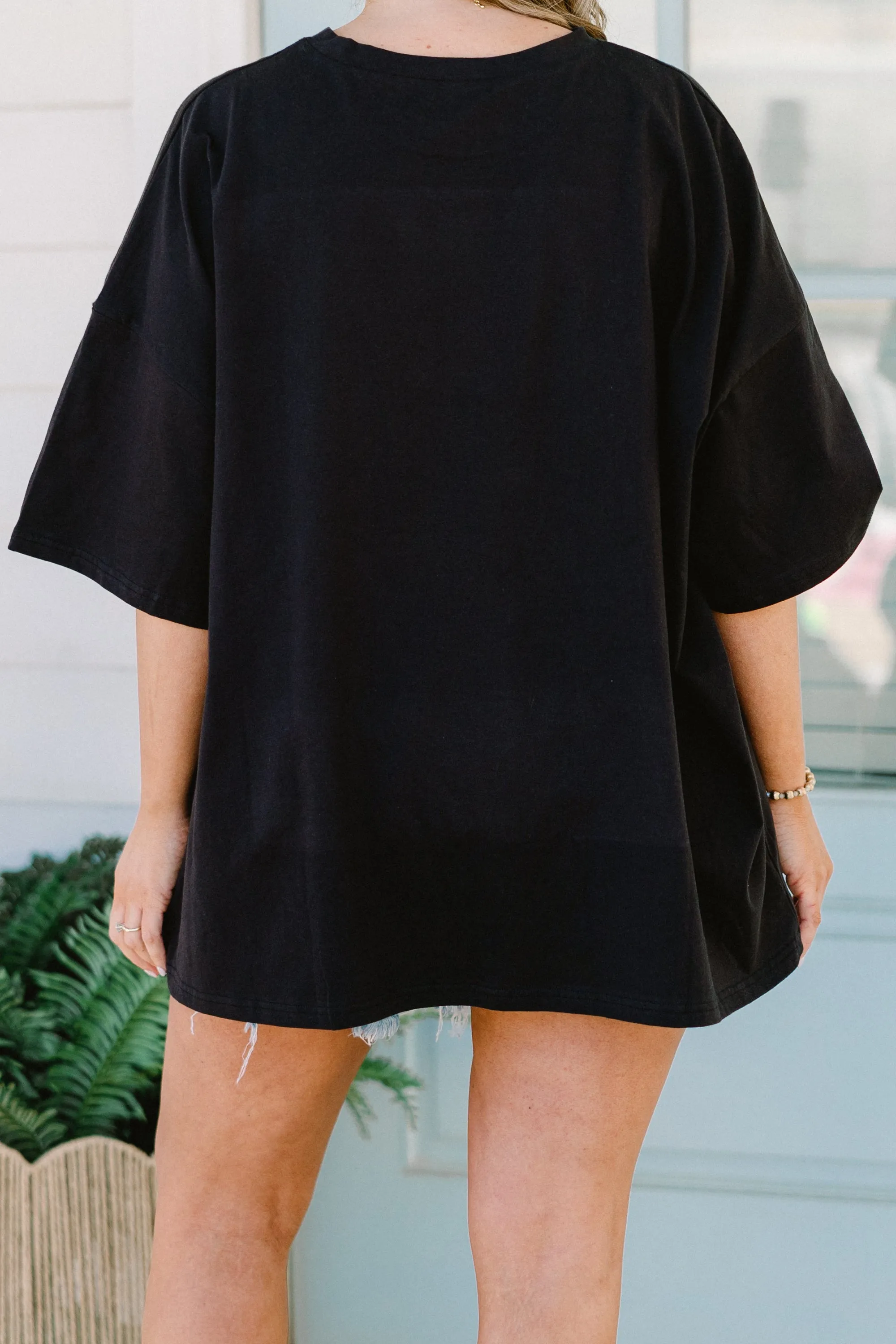 Feeling Butterflies Boyfriend Tee, Black