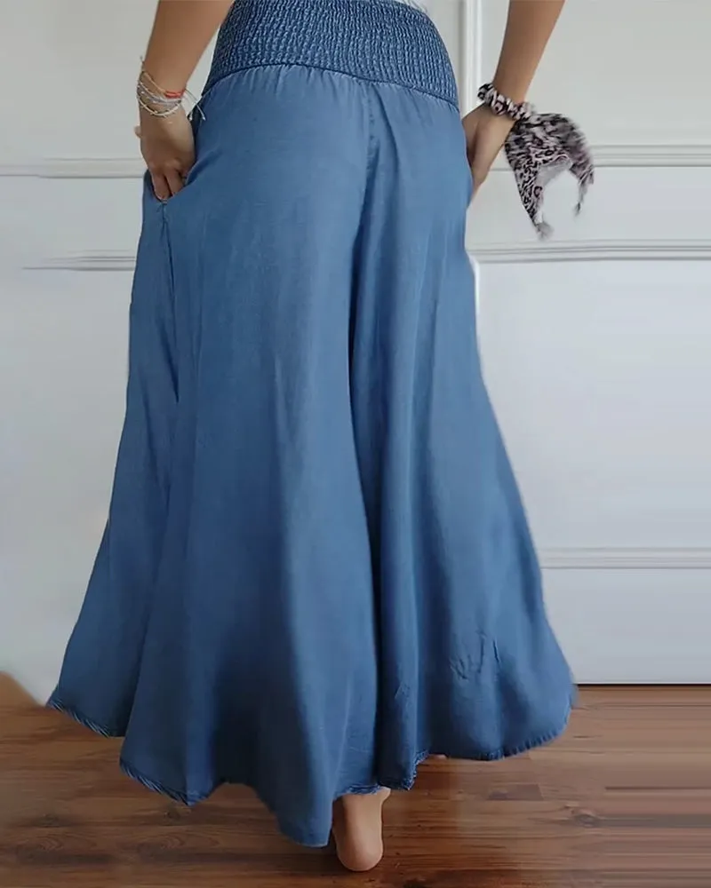 FIADH™- Smocked Waist Palazzo Trousers