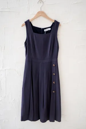 (FIRE DEAL) LAYLA PLEATED BUTTON MIDI DRESS IN GUN