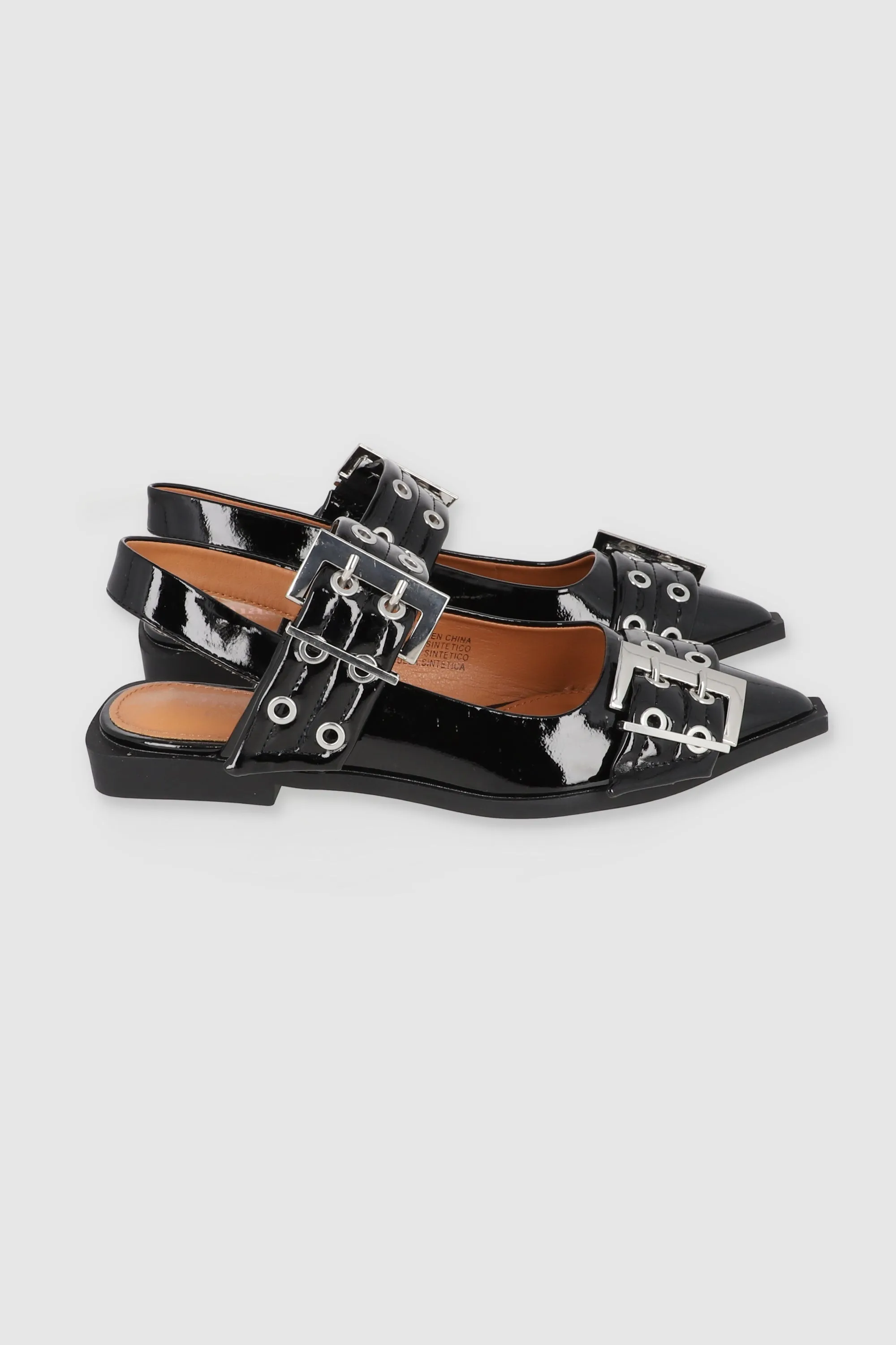 Flat puntal dos tiras eyelets hebillas
