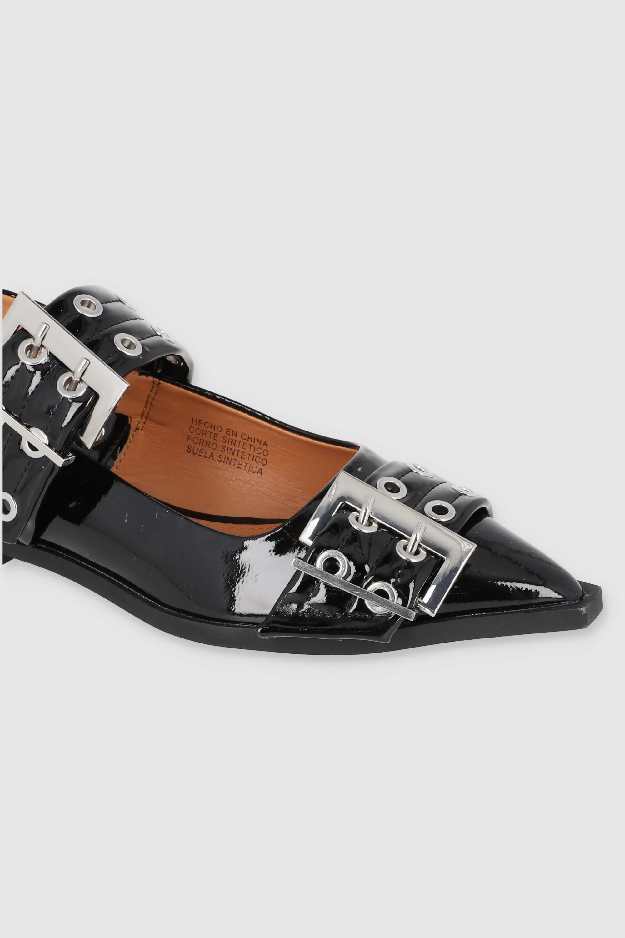 Flat puntal dos tiras eyelets hebillas