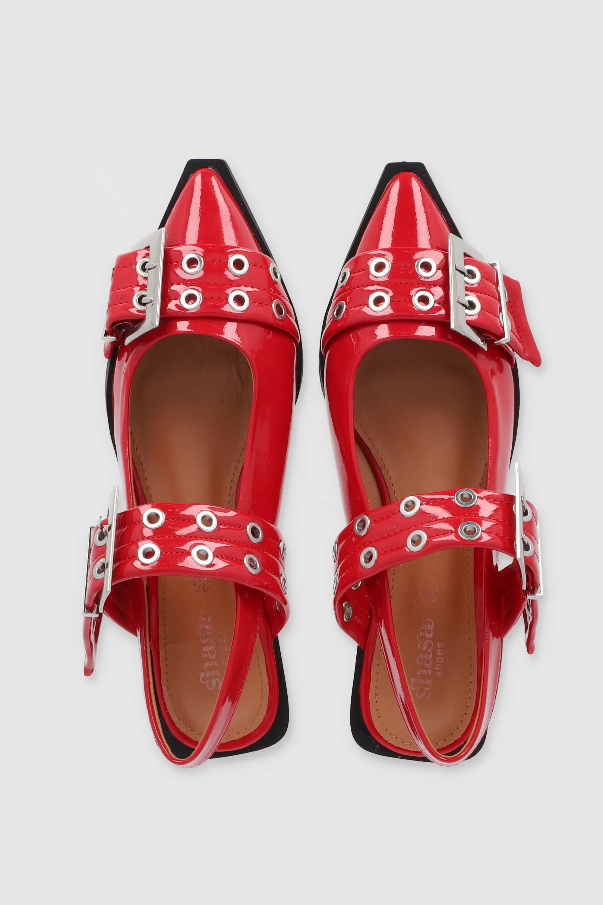Flat puntal dos tiras eyelets hebillas