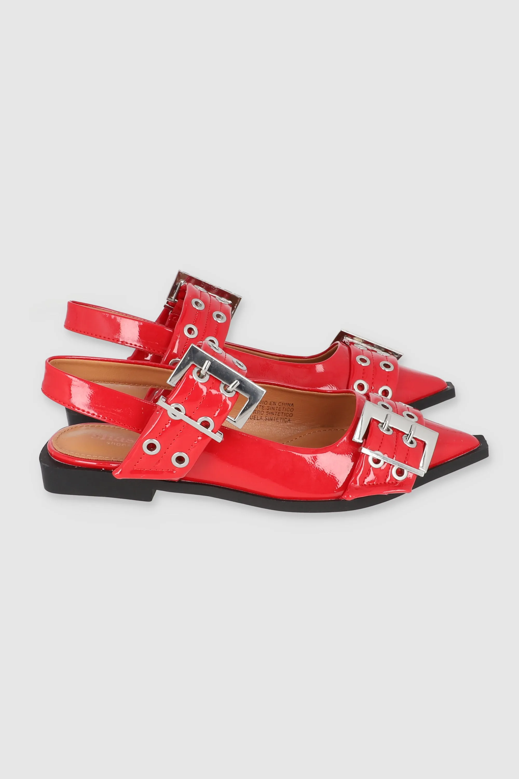 Flat puntal dos tiras eyelets hebillas