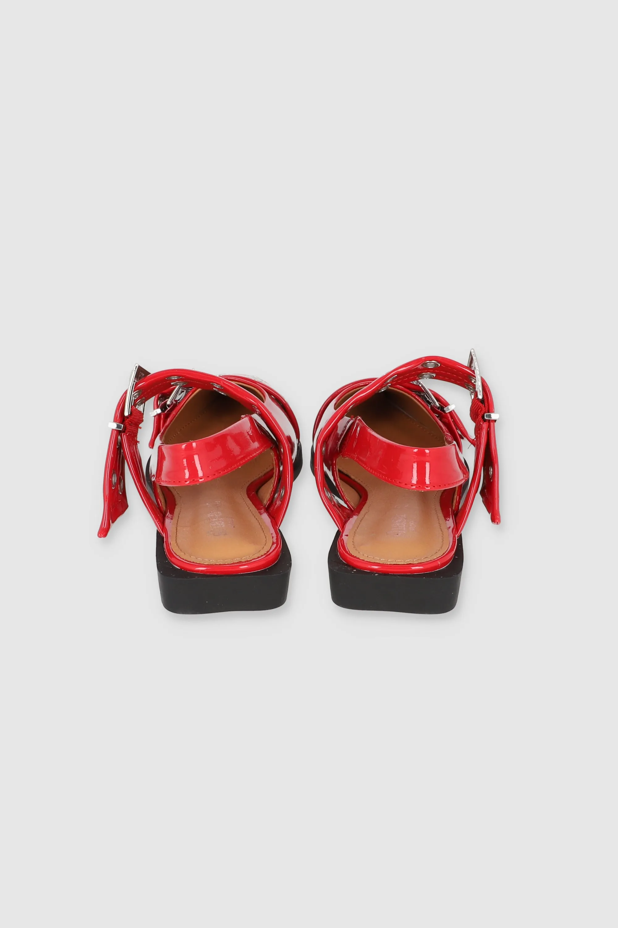Flat puntal dos tiras eyelets hebillas