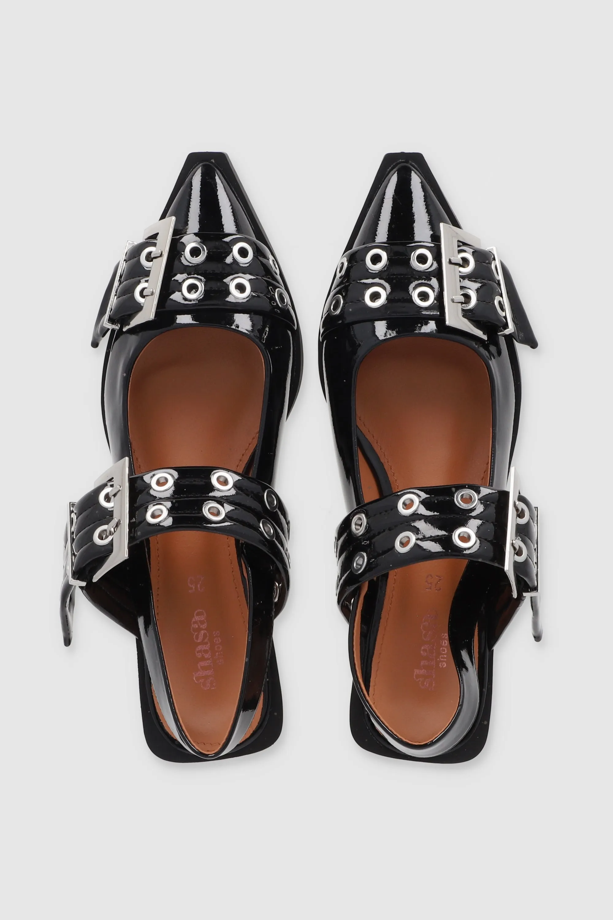 Flat puntal dos tiras eyelets hebillas