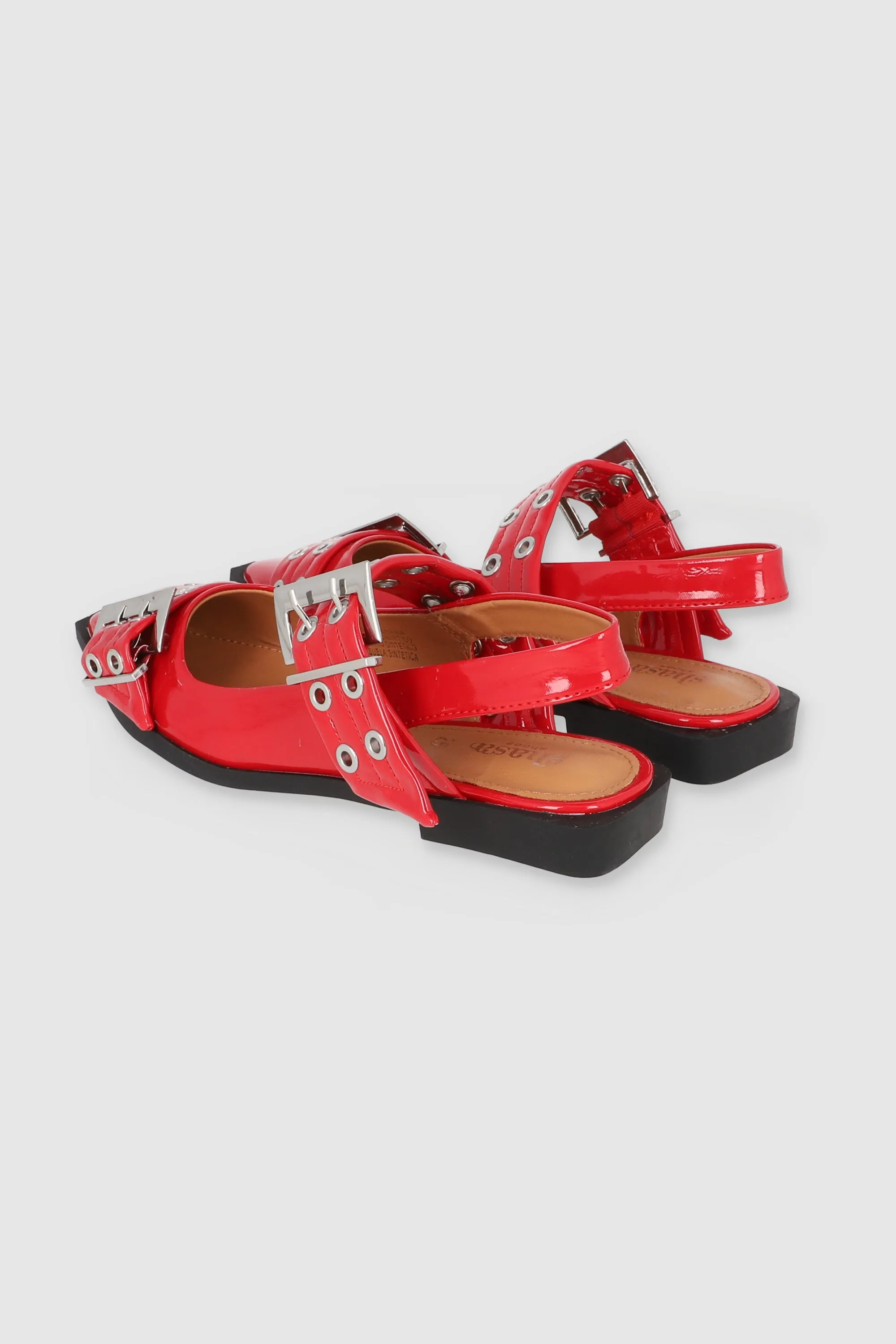 Flat puntal dos tiras eyelets hebillas