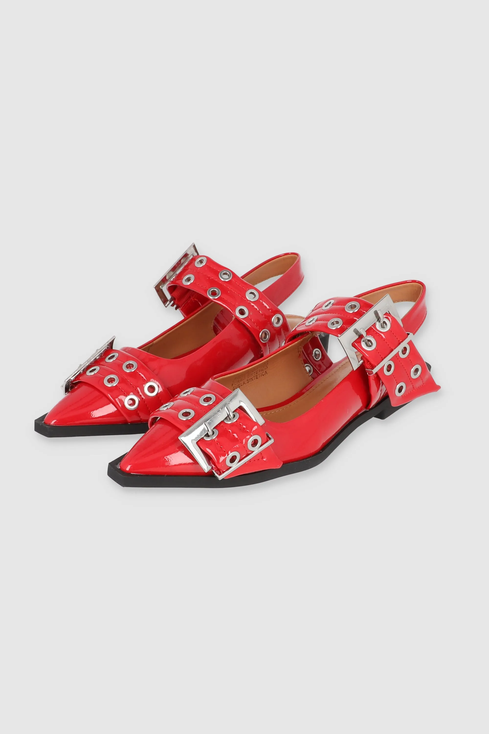 Flat puntal dos tiras eyelets hebillas