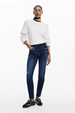 Floral Denim Jeans