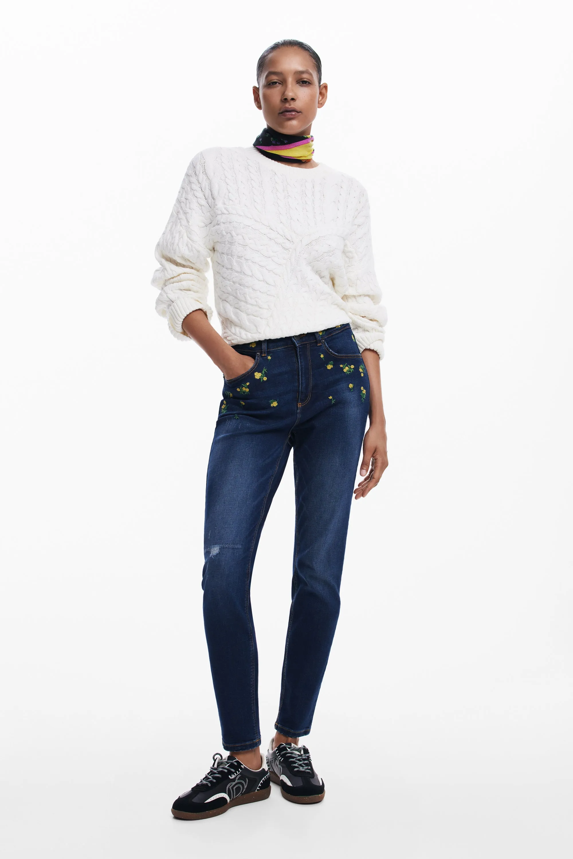 Floral Denim Jeans