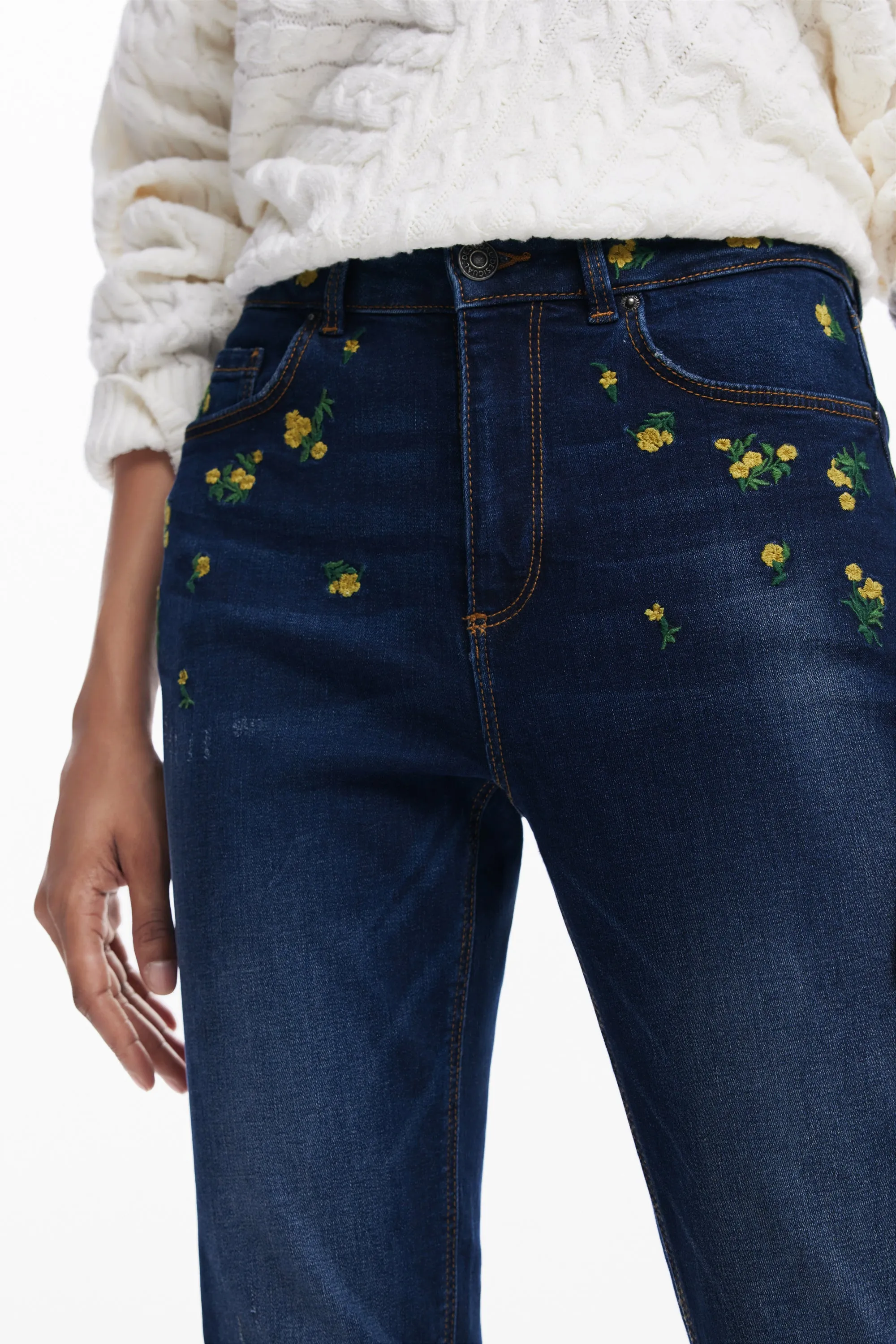 Floral Denim Jeans