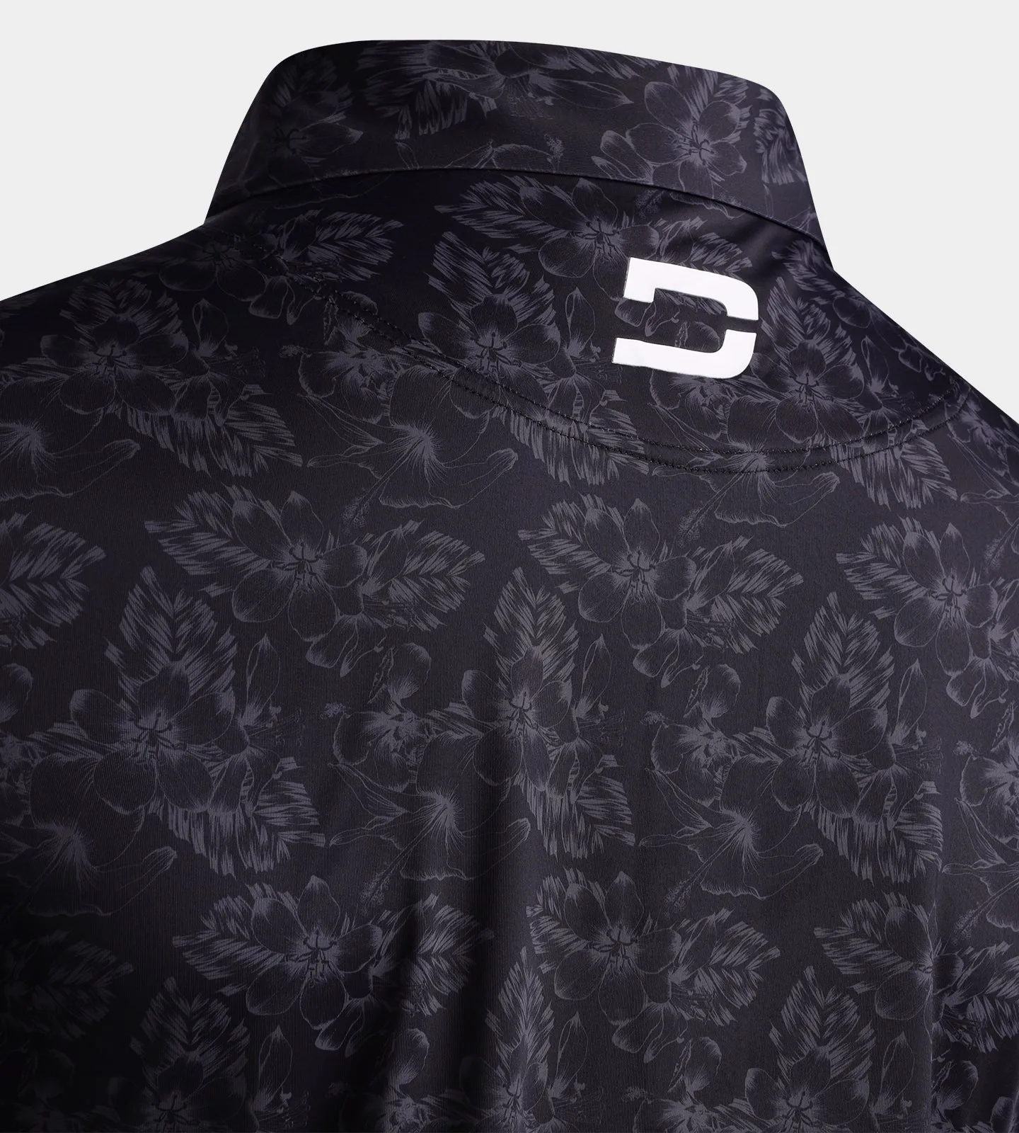 FLORAL TECH POLO - BLACK