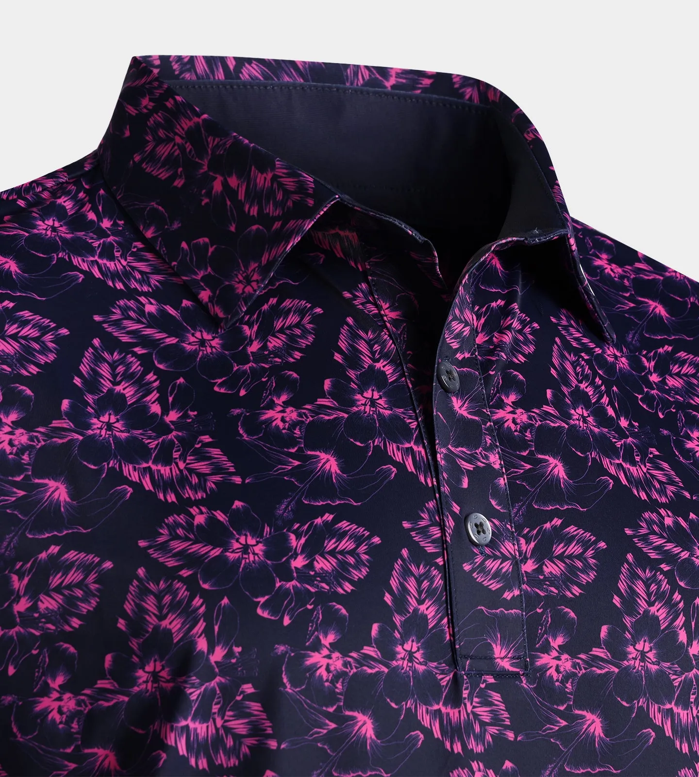 FLORAL TECH POLO - NAVY
