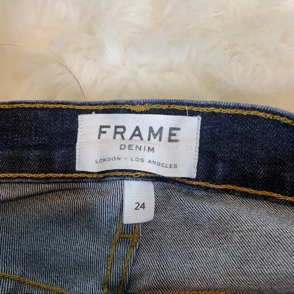 FRAME Le Skinny De Jeanne Raw-edge Stagger Jeans In Anchor