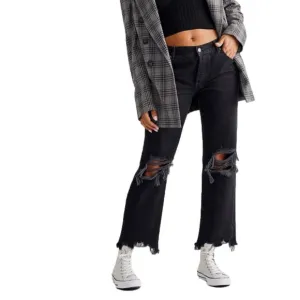 FREE People size 27 Maggie Mid Rise Straight Onyx NWT