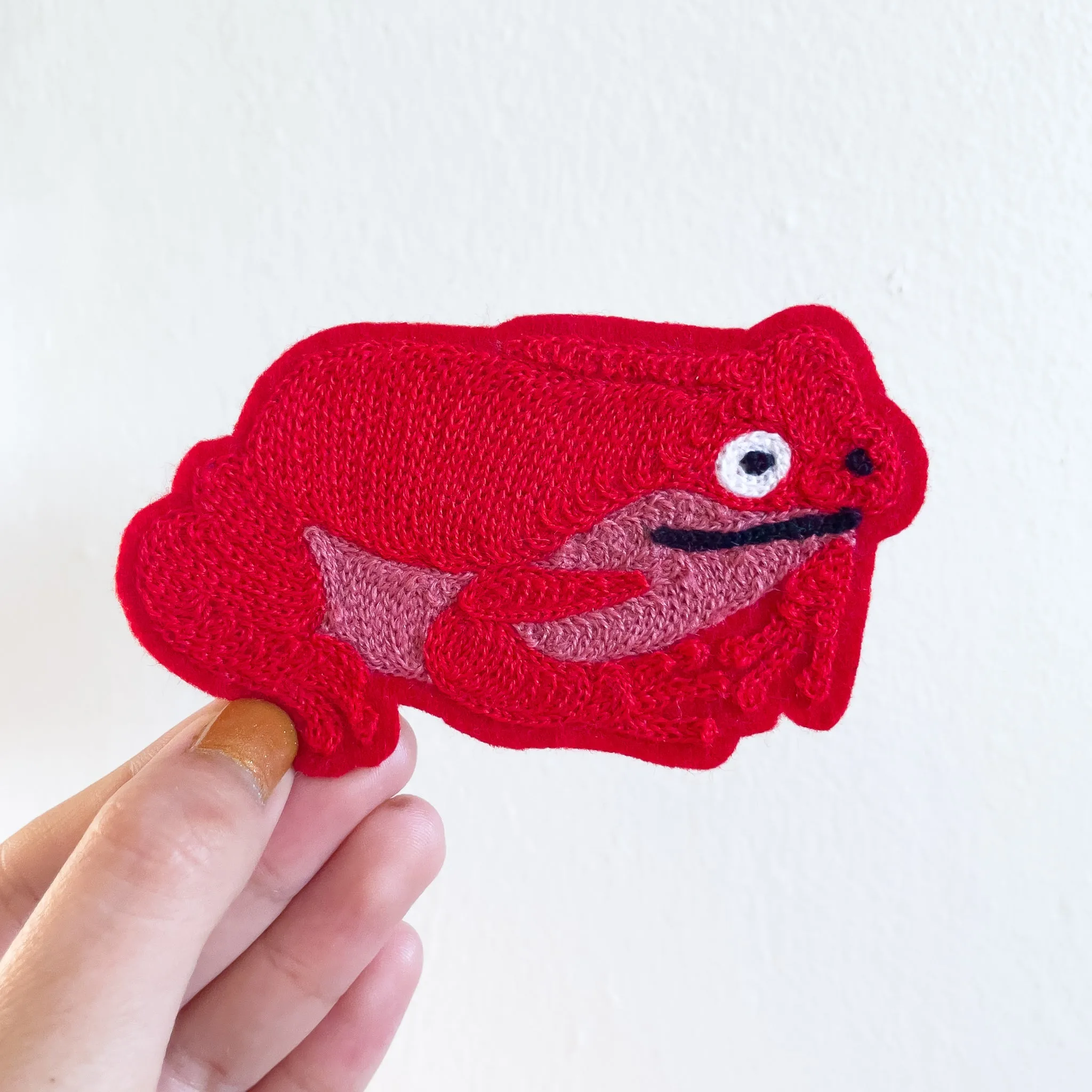 Frog Red - Chainstitch Patch