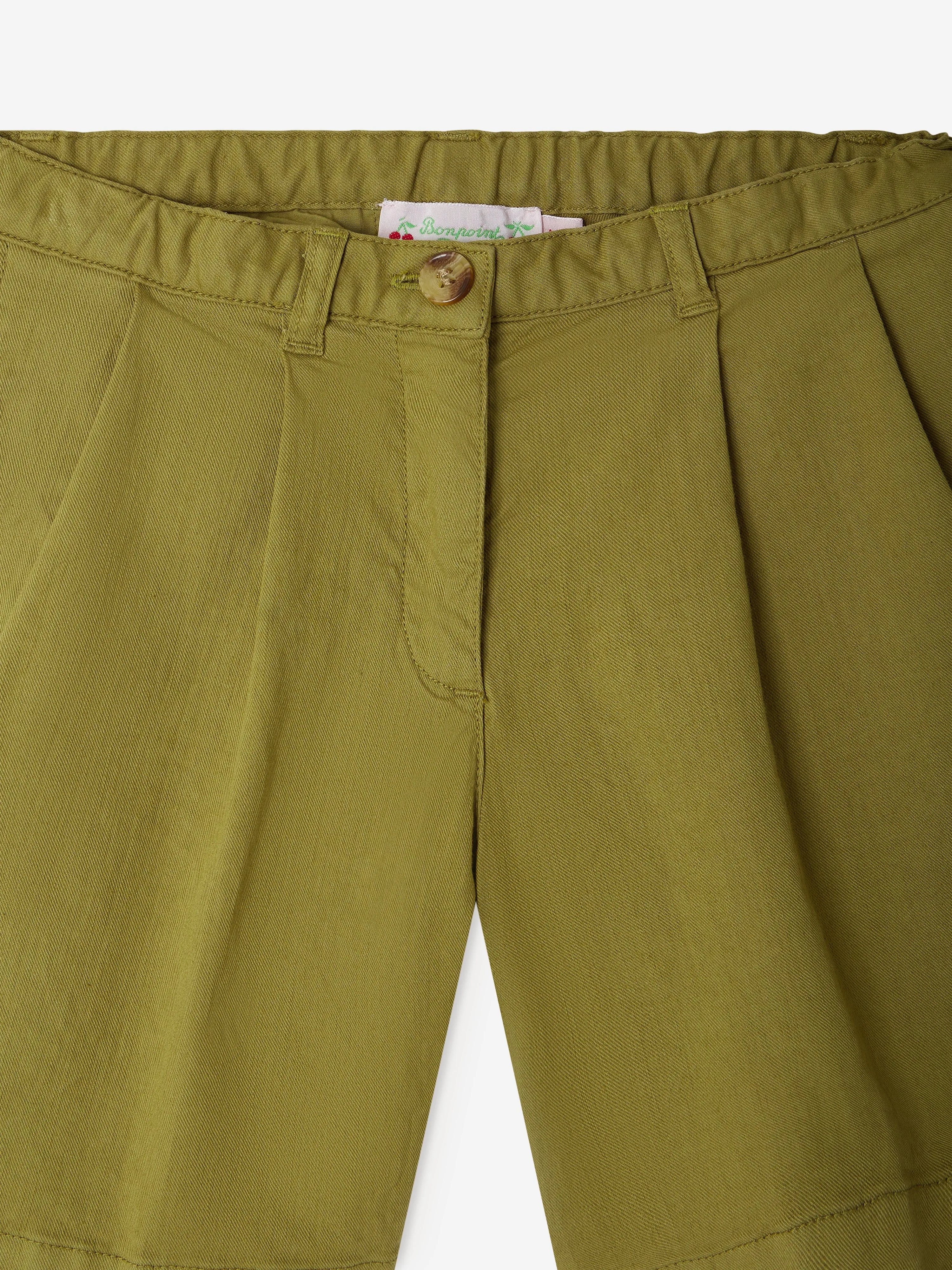 Girls Cotton Shorts in Green