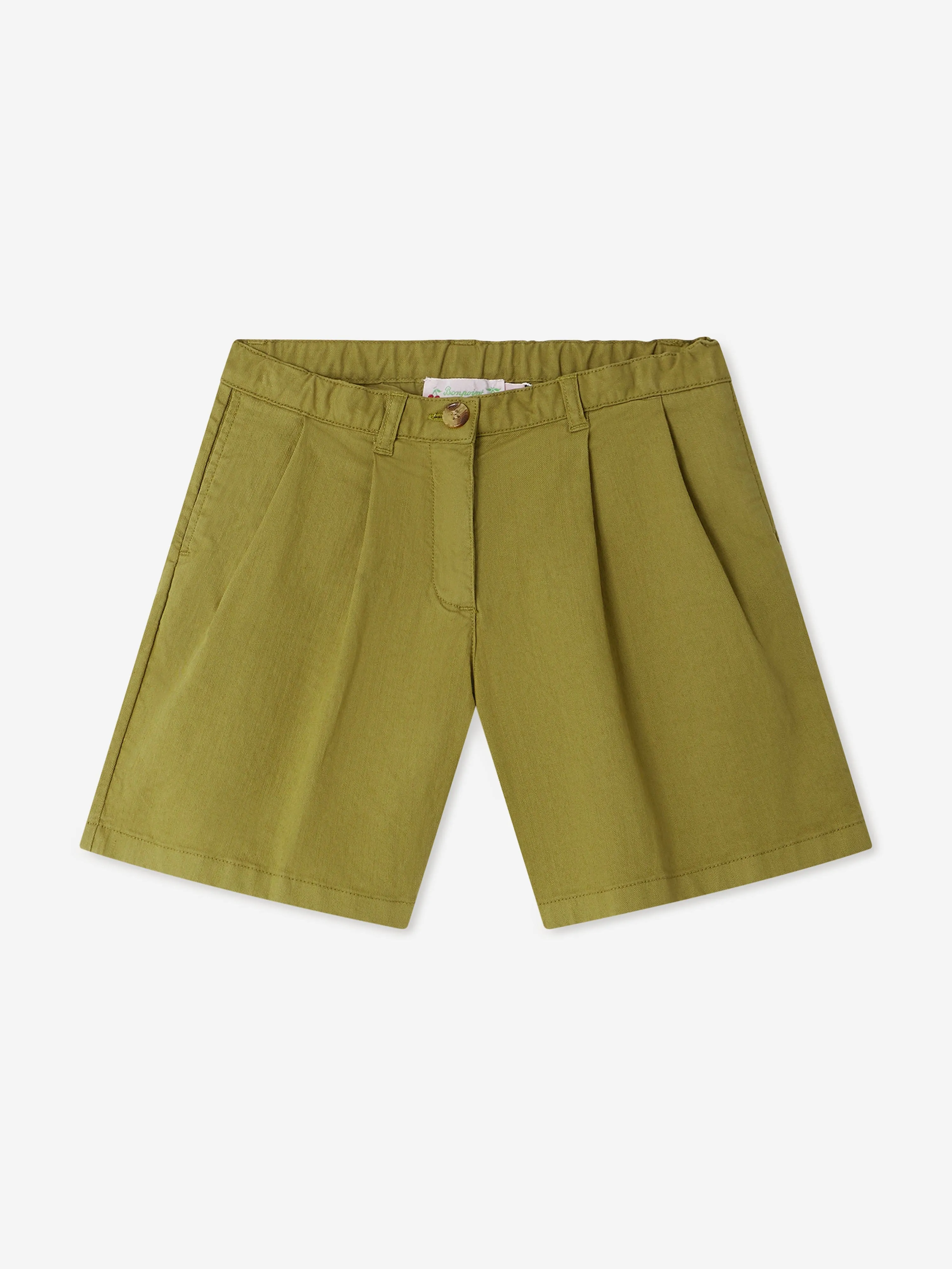 Girls Cotton Shorts in Green