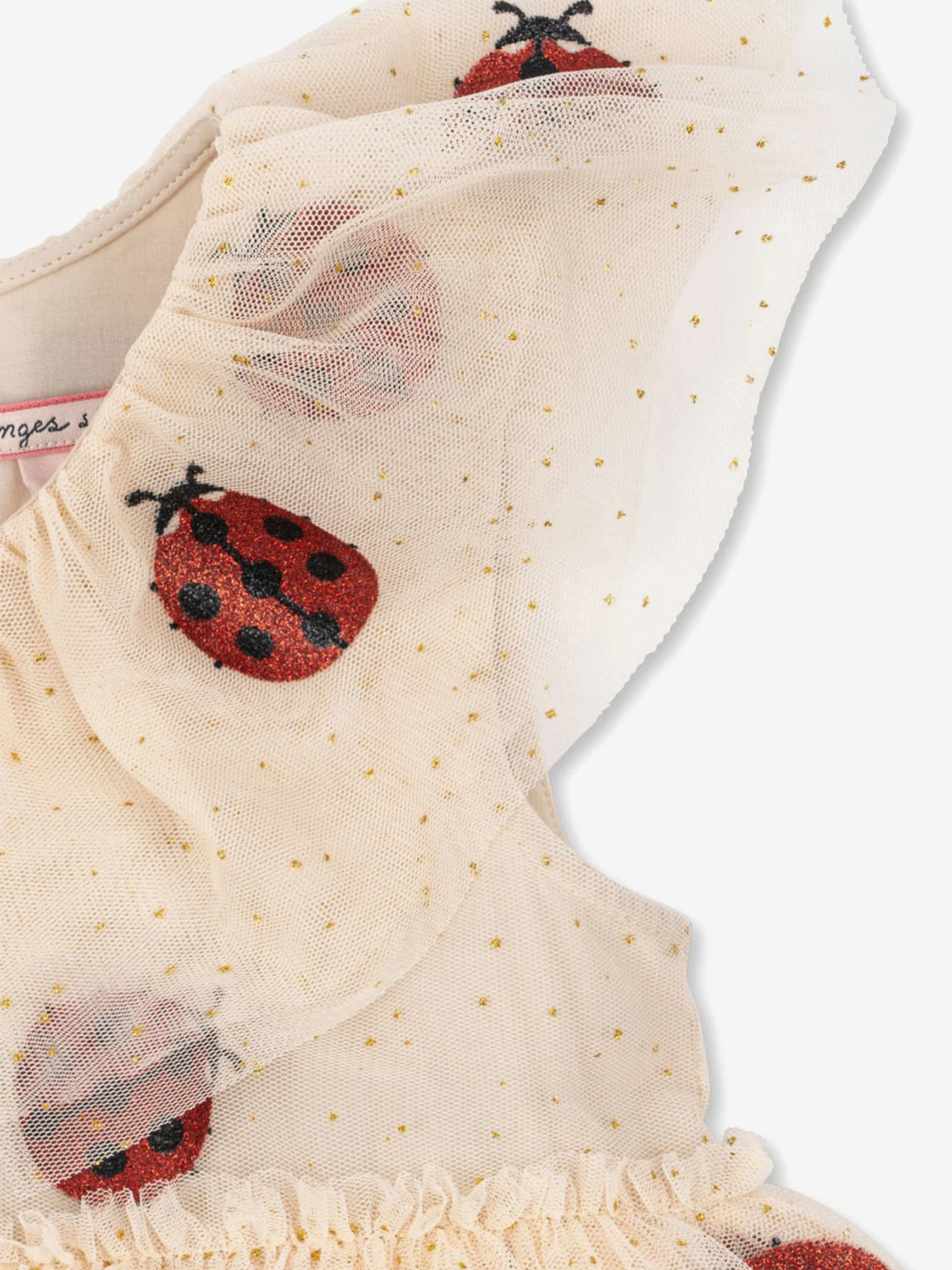 Girls Ladybug Glitter Fayette Dress in Pink