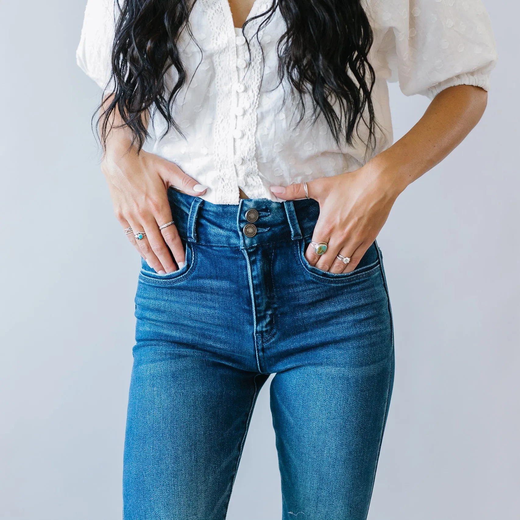 Gold Hollow Released Hem Flares by Kancan