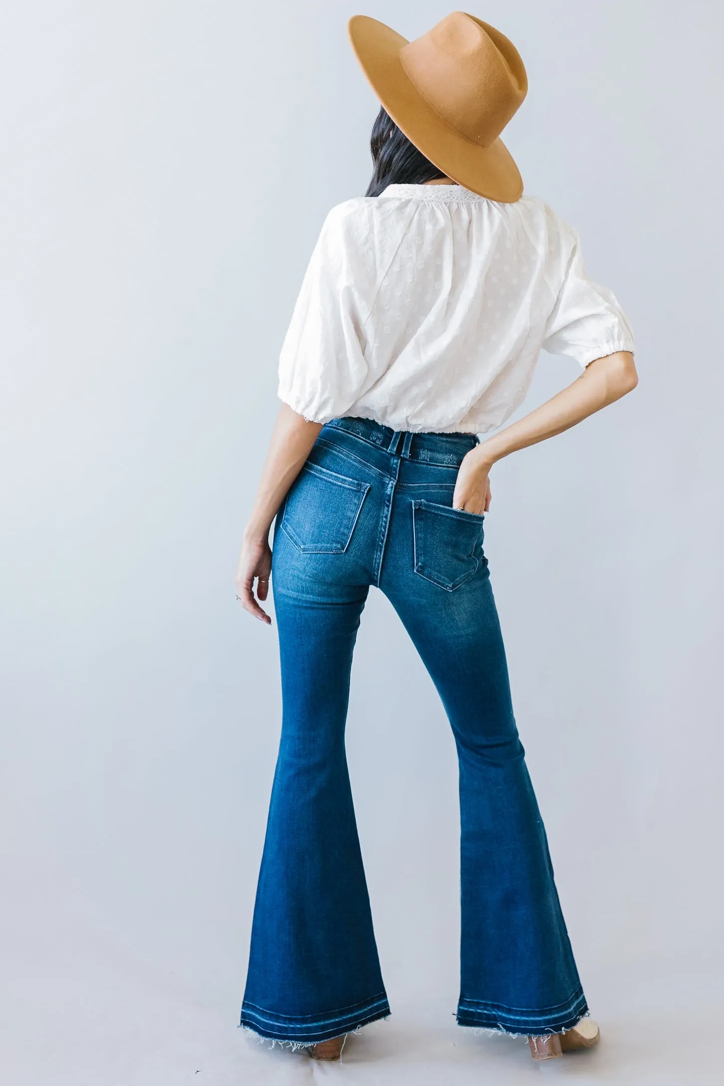 Gold Hollow Released Hem Flares by Kancan