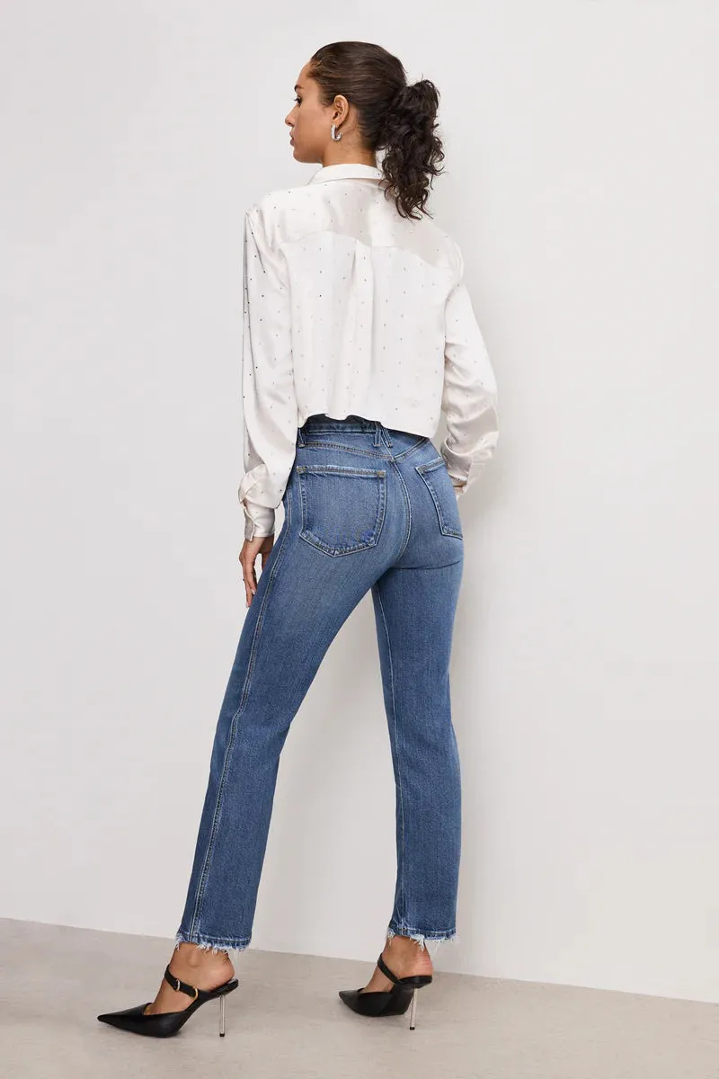 Good American SOFT-TECH GOOD CURVE STRAIGHT JEANS Indigo737