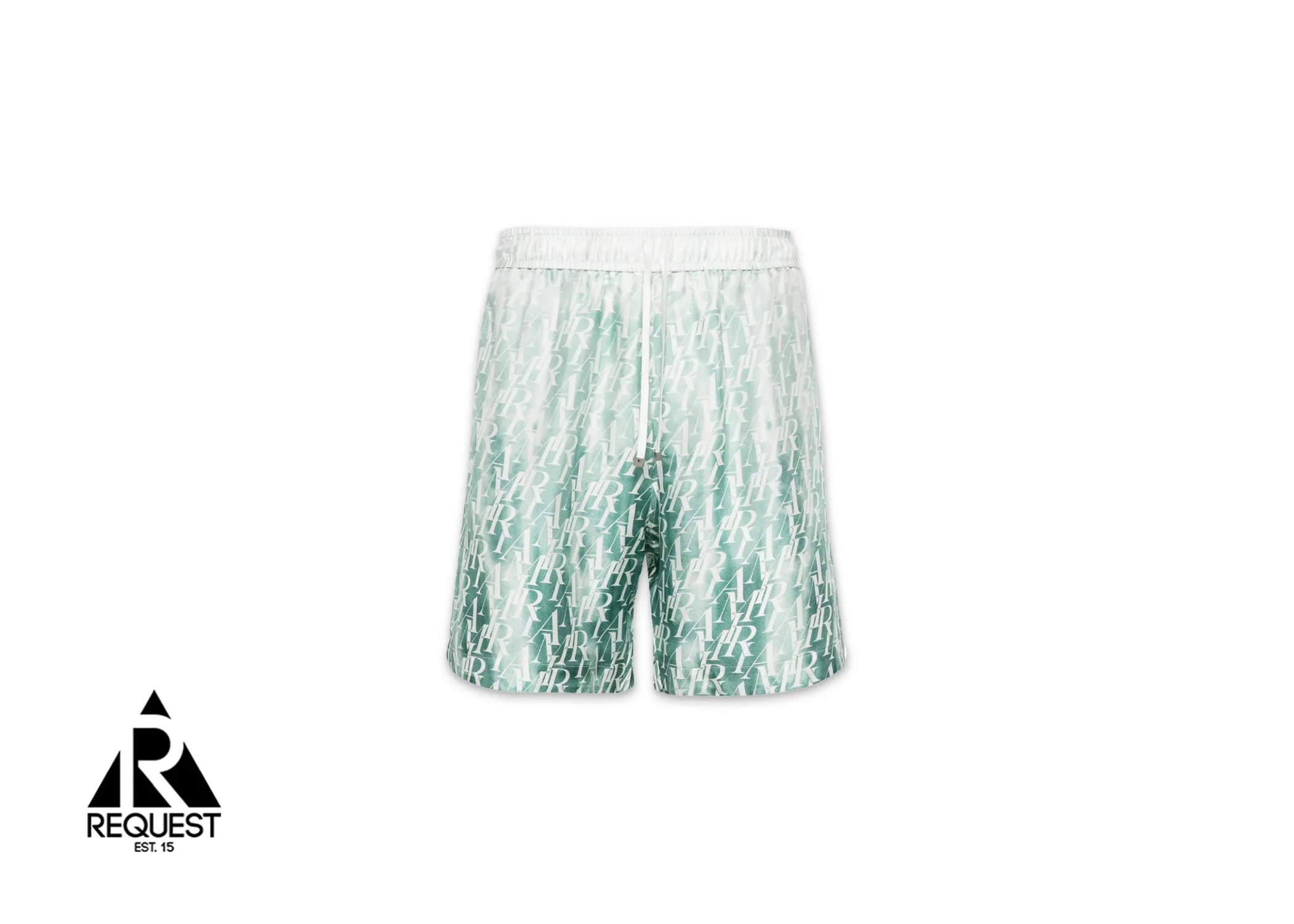 Gradiant Repeat Silk Shorts "Green"