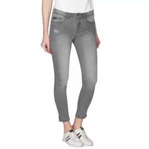 Gray Cotton Women's Push-Up Jeggings