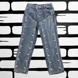 Grey Panel Jeans