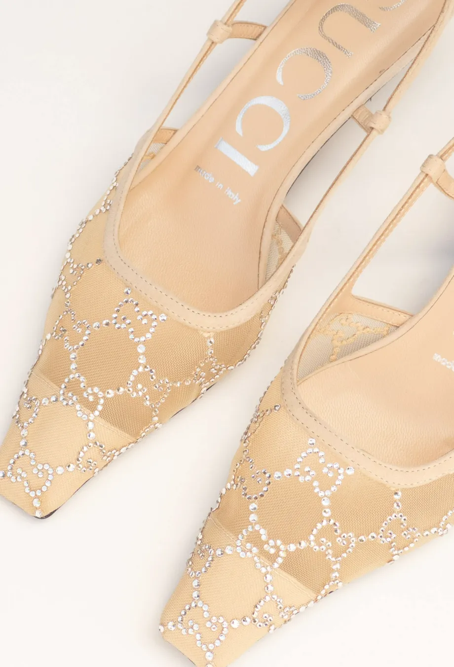 Gucci GG Embellished Slingback Heels