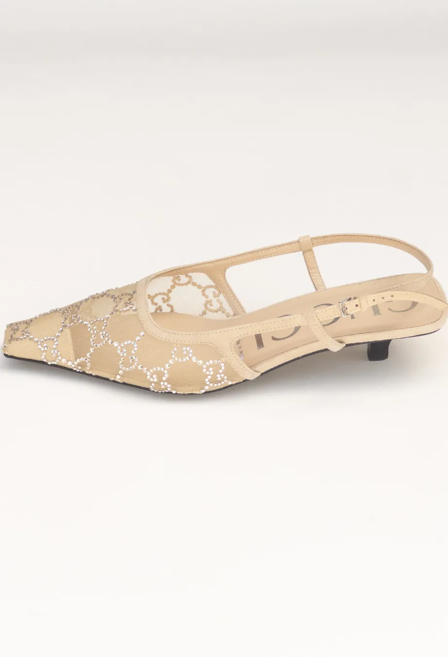 Gucci GG Embellished Slingback Heels