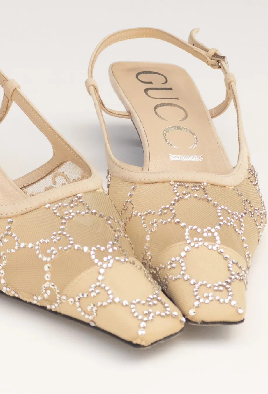 Gucci GG Embellished Slingback Heels