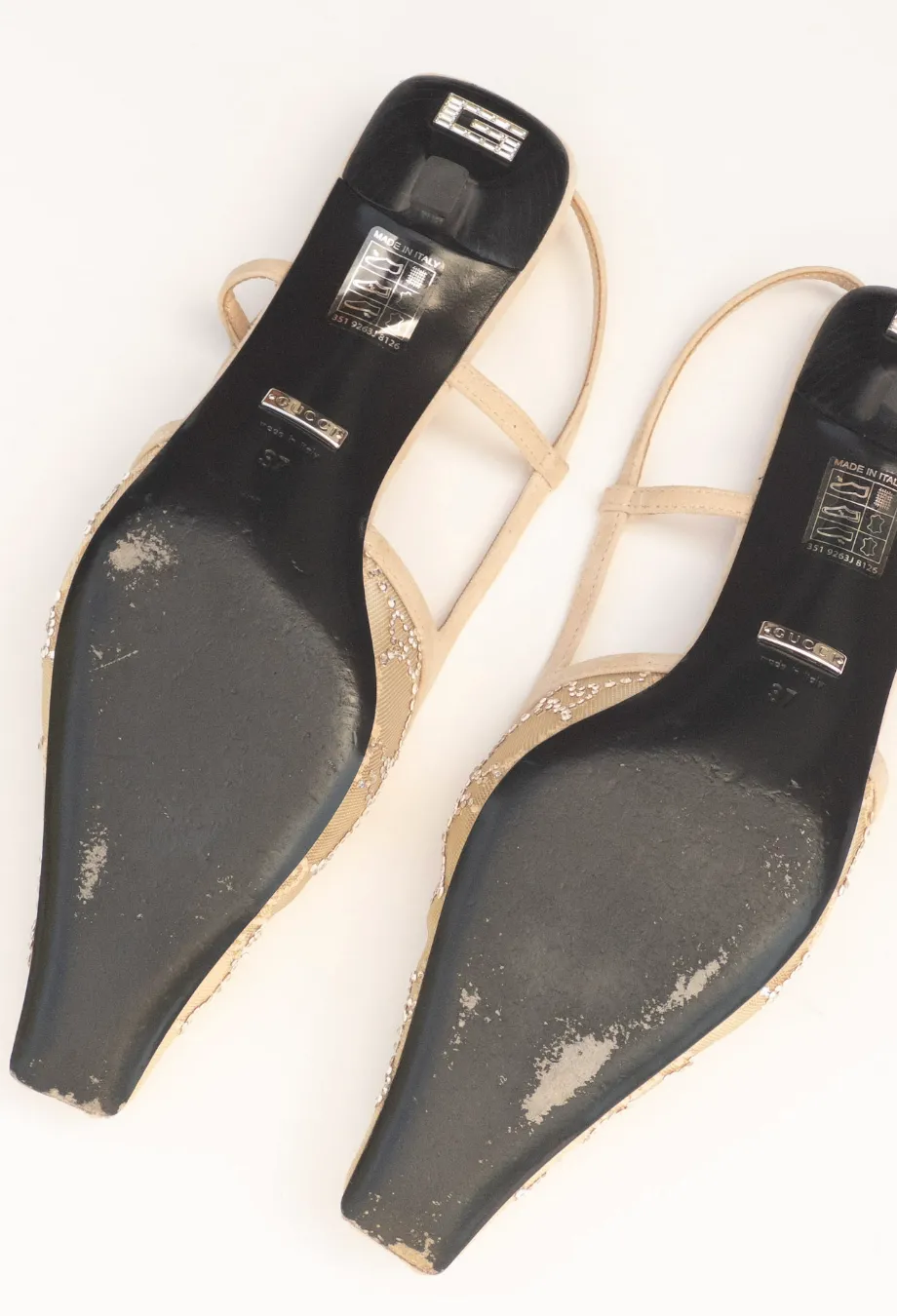 Gucci GG Embellished Slingback Heels