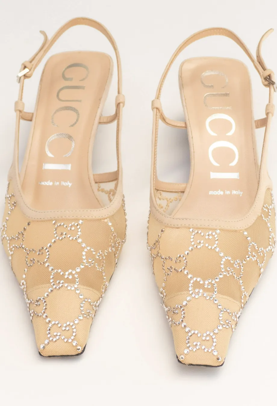Gucci GG Embellished Slingback Heels