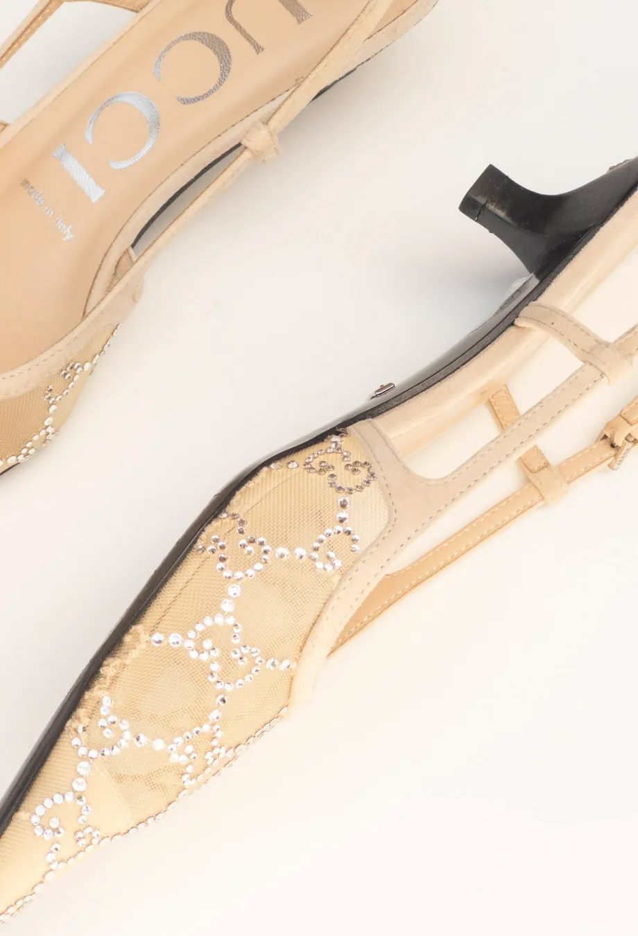 Gucci GG Embellished Slingback Heels