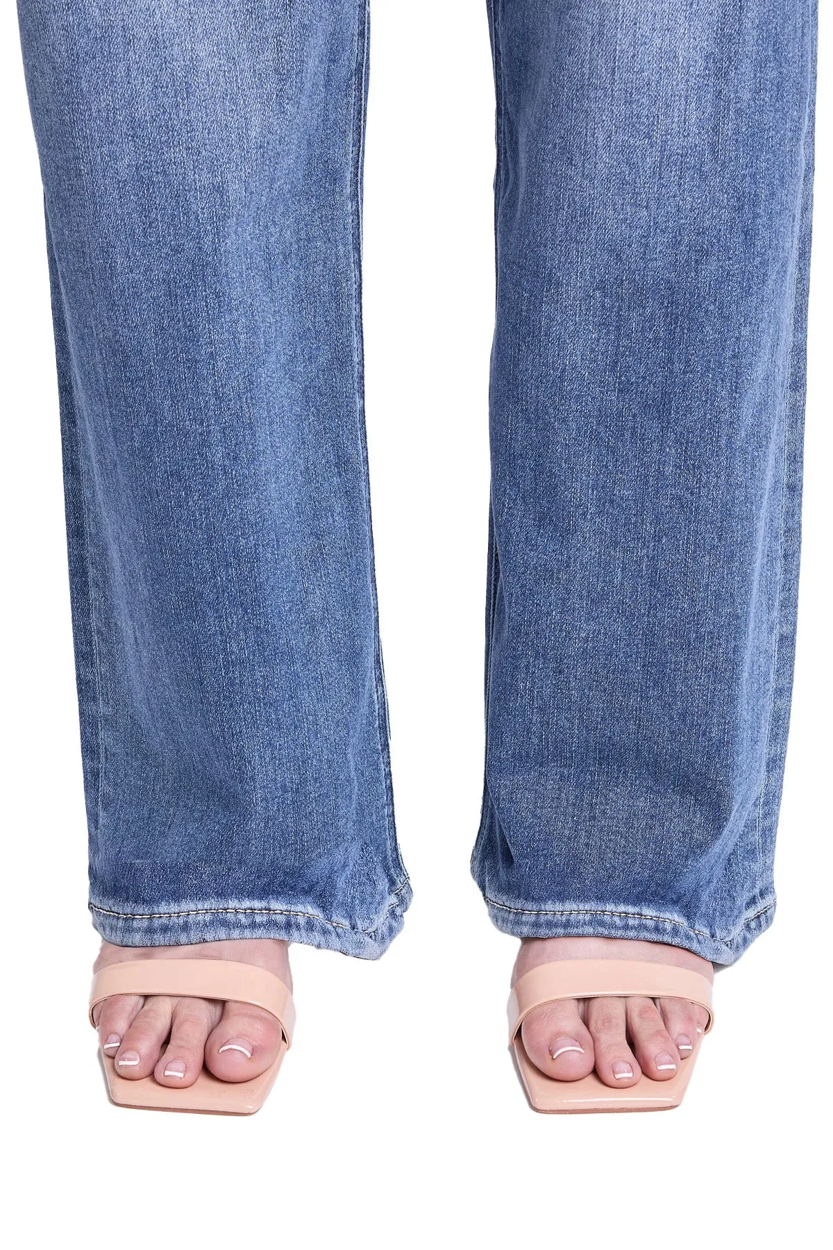 Hailey High Rise Distressed Wide Leg Jeans