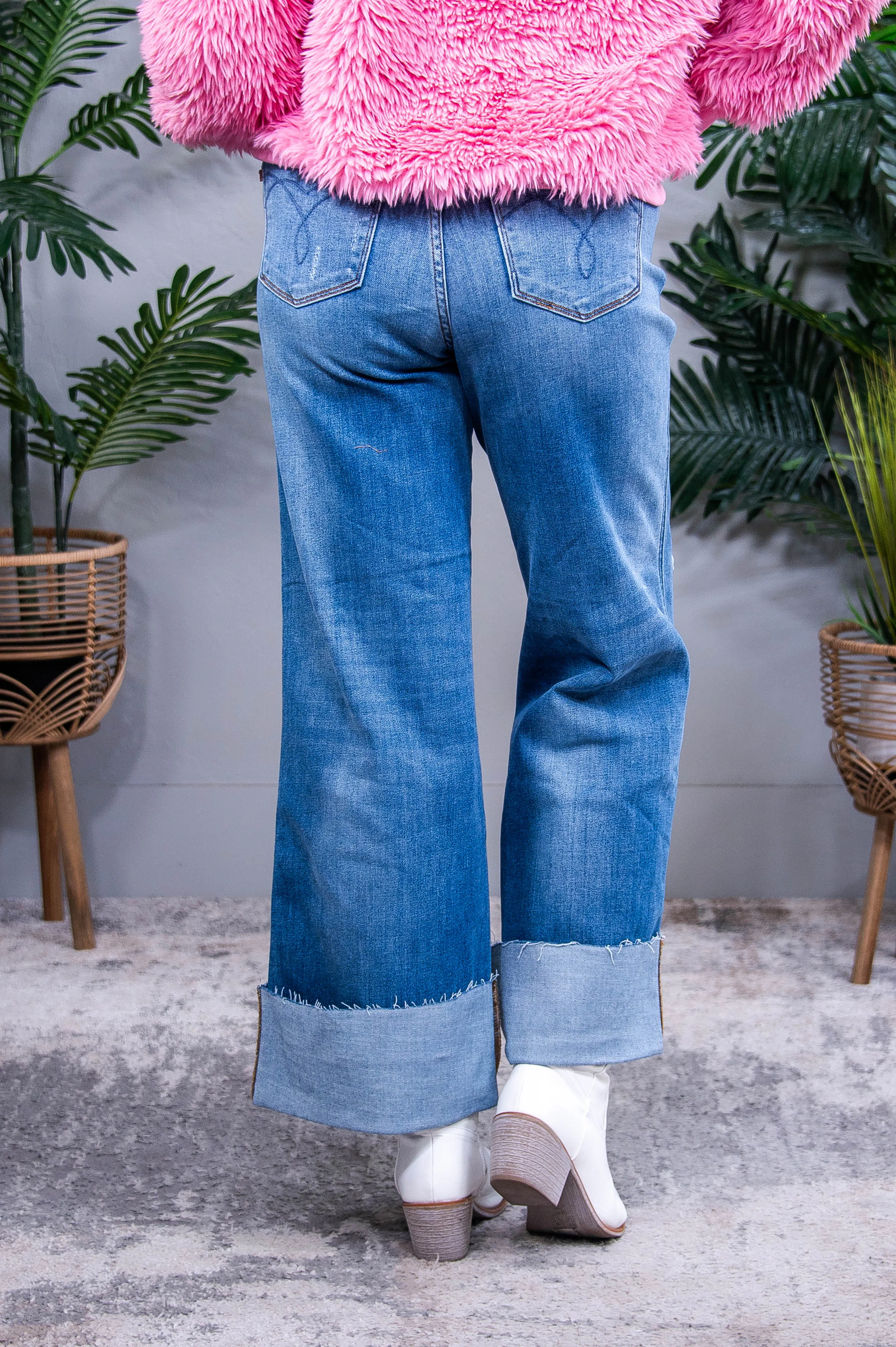Harper Distressed High Waist Wide Leg Jeans