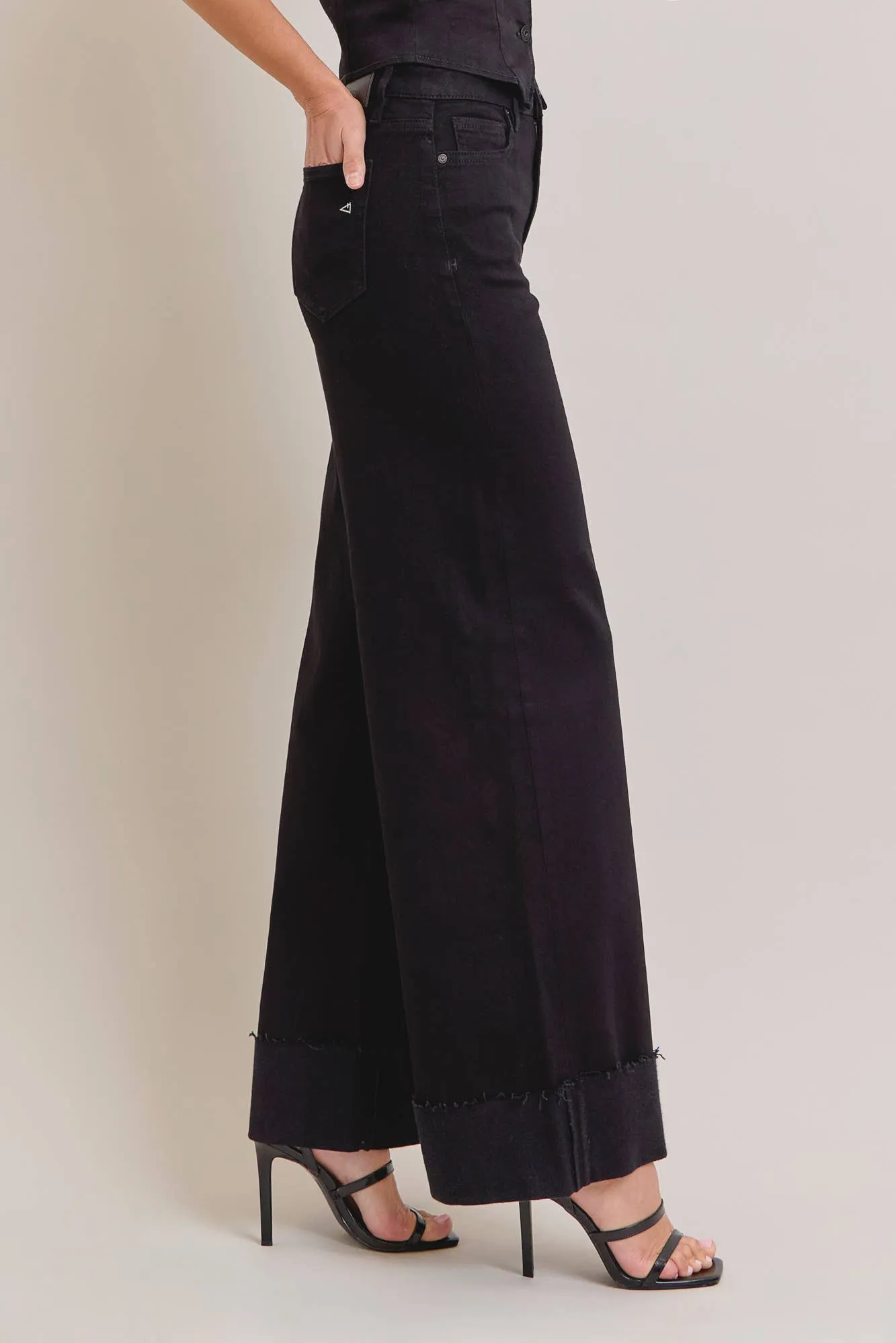 Hidden Jeans - Black Clean Stretch 32in Inseam Wideleg NORI