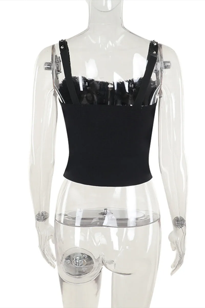 HTS1323 Punk Rock Graphic Corset Top