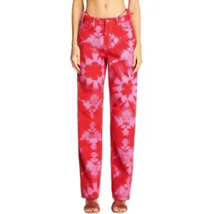 I.AM.GIA. Balin High Rise Straight Leg Jeans Red Pink Tie Dye Size XXS