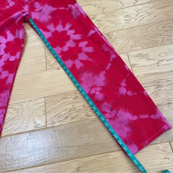 I.AM.GIA. Balin High Rise Straight Leg Jeans Red Pink Tie Dye Size XXS