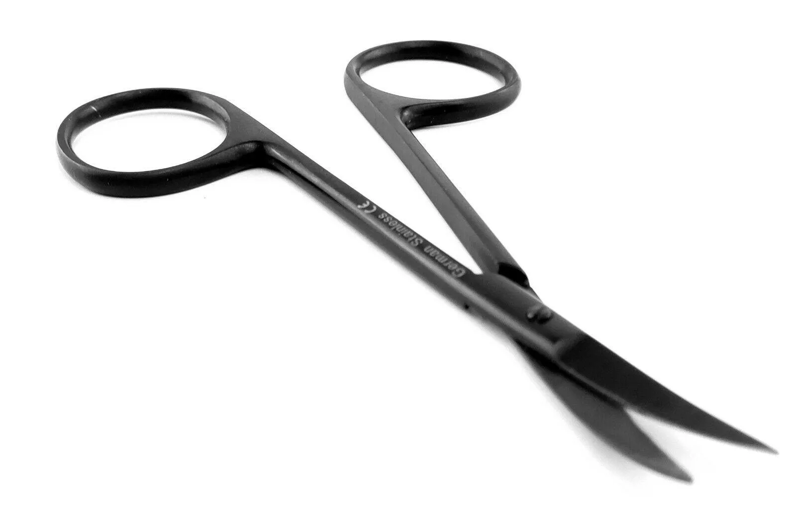 Iris Scissors, 4.5" Curved, Stainless Steel MacBlack Series