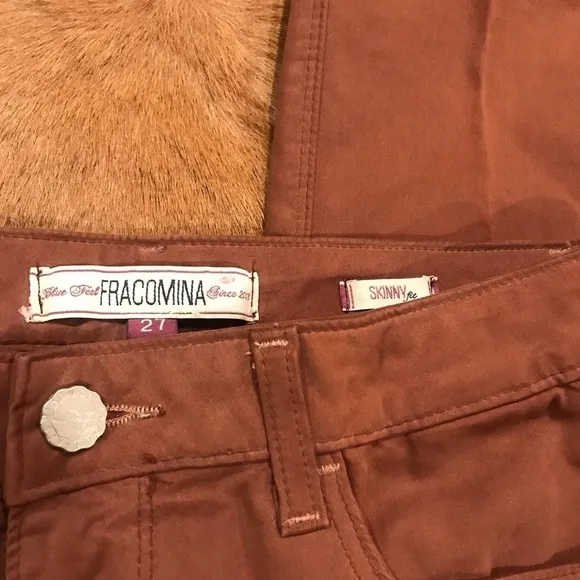 Italian Francomina NWT Skinny Jeans Brown Sz 27