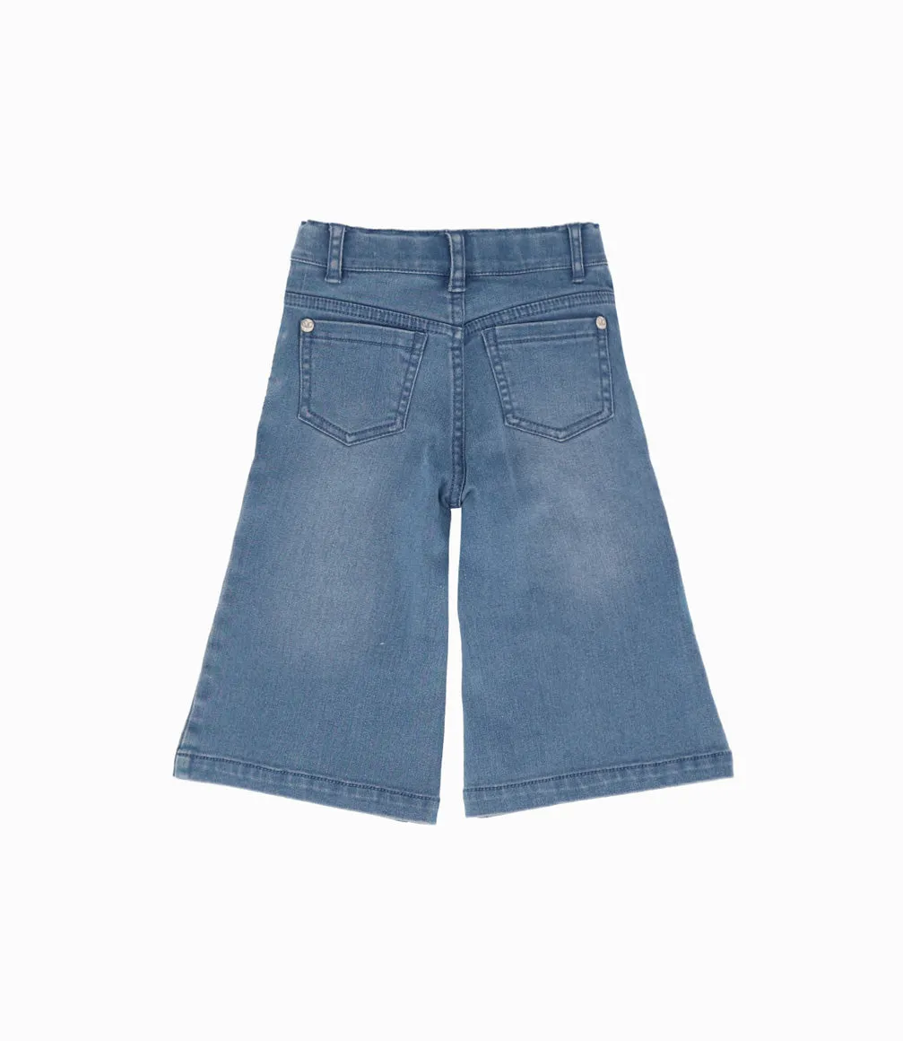 Jeans Bebé Acampanado Con Brillos