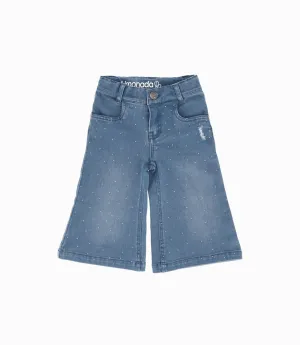Jeans Bebé Acampanado Con Brillos