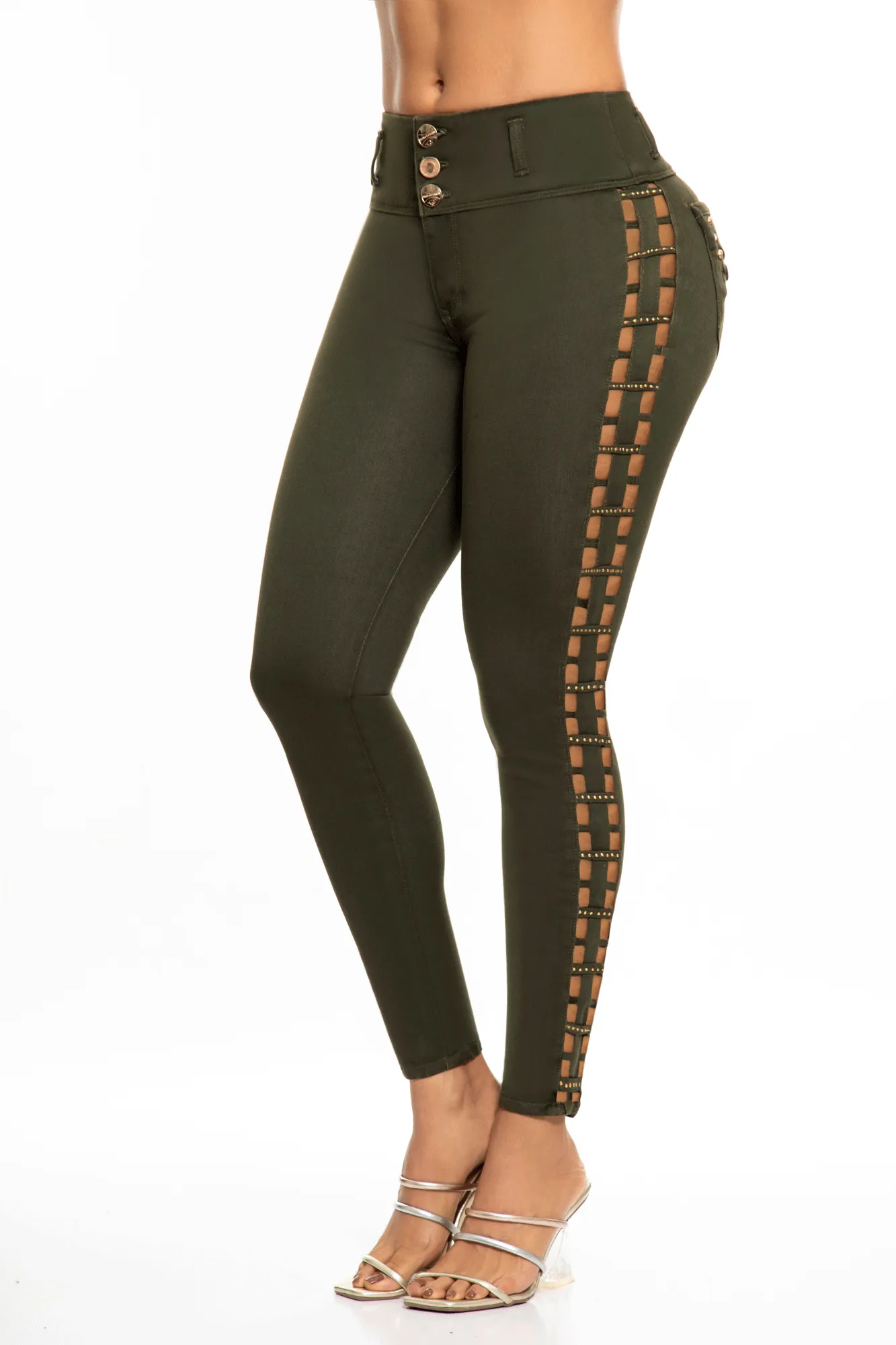 JEANS COLOMBIANOS PUSH UP VERDE 6925
