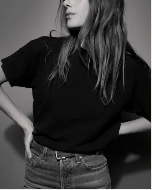 Jessa Boxy Crop Top | Jet Black   Optic White