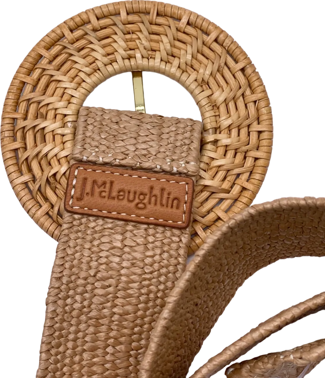J.Mclaughlin Beige Woven Straw Belt UK S/M