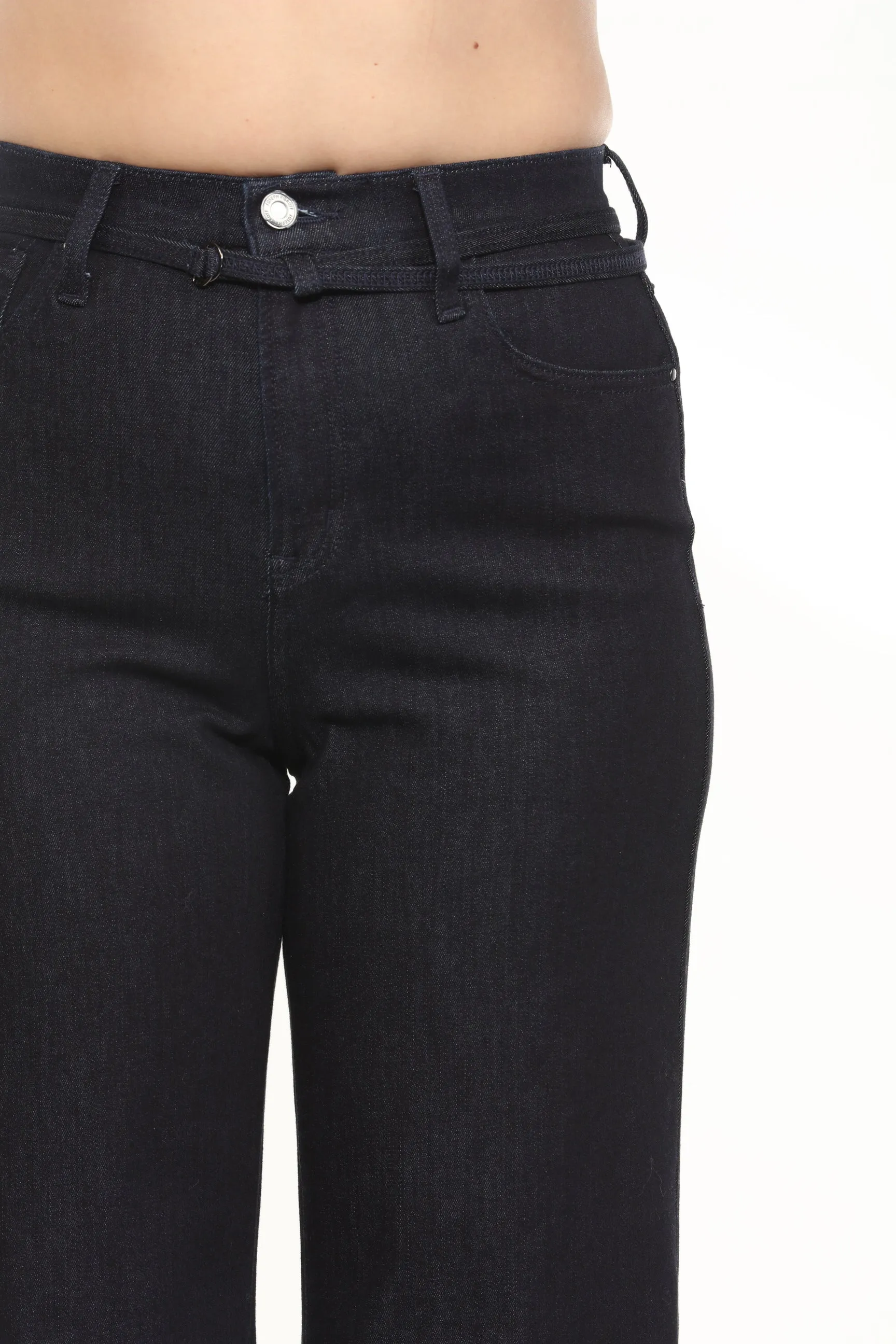 Joseph Ribkoff Indigo Blue Belted High Rise Wide Leg Denim Jeans 243913