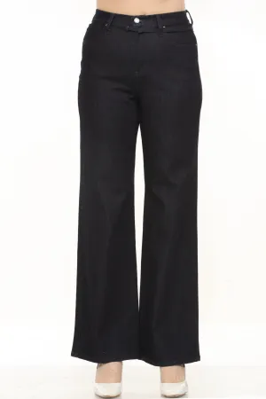 Joseph Ribkoff Indigo Blue Belted High Rise Wide Leg Denim Jeans 243913